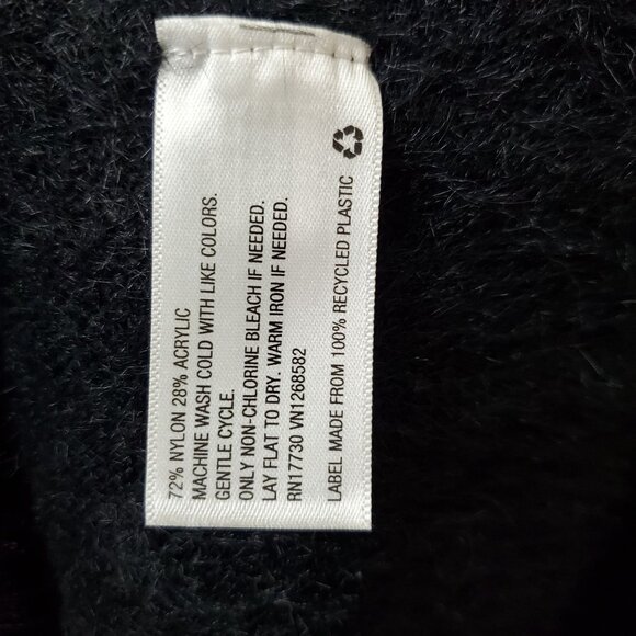 Preowned Ava & Viv Womens Black Fuzzy Button-Down Cardigan Sweater 1X - Picture 6 of 7
